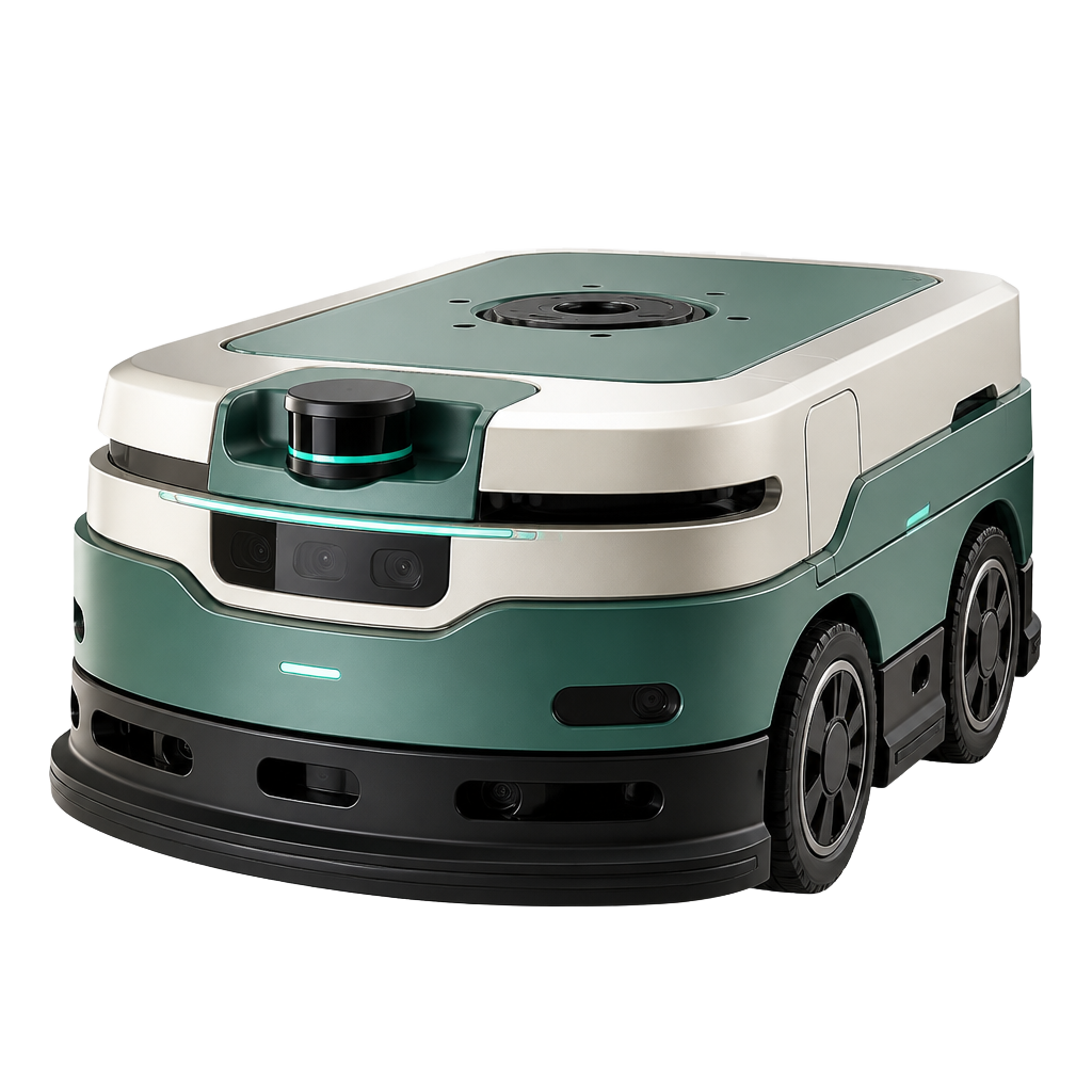 Photorealistic rendered autonomous mobile robot with lidar and depth cameras